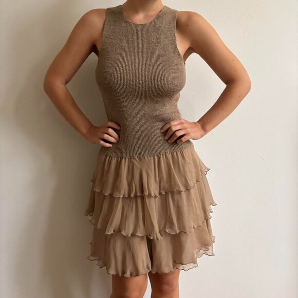 Valentino Women's Tan and Brown Dress - Picture 3 of 3
